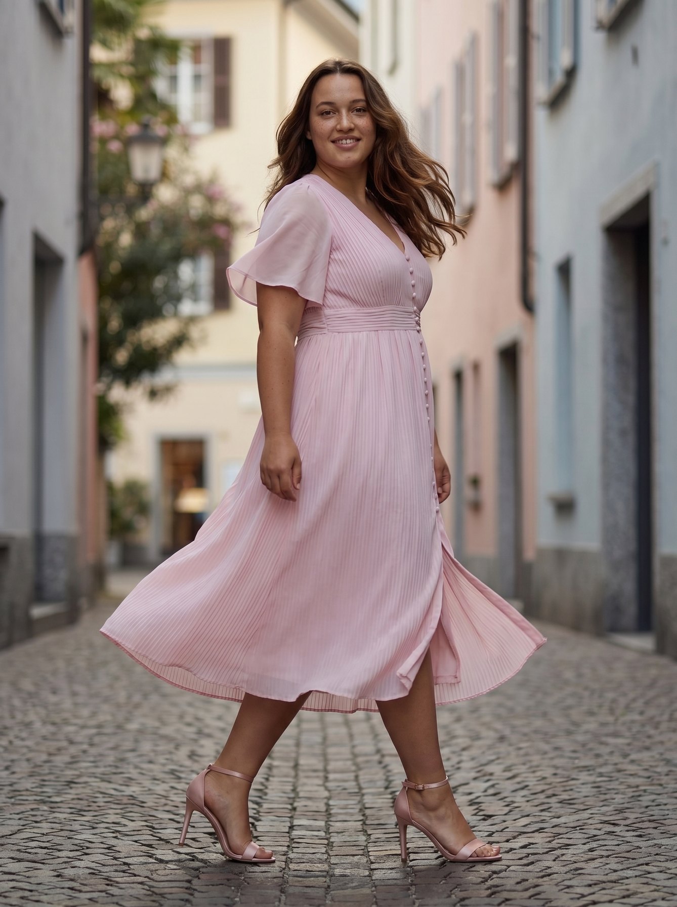 Gang über die Promenade — das Kleid in Bewegung.